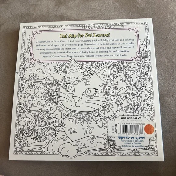 MYSTICAL‎ CATS IN SECRET PLACES: A CAT LOVER'S COLORING By Honoel **BRAND NEW** - Picture 2 of 16